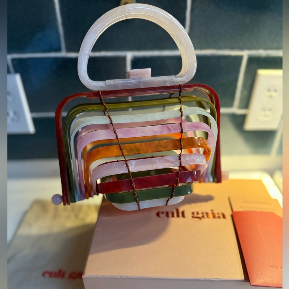 Cult Gaia Lilleth Bag Colorful Acrylic Clutch NWT and box!